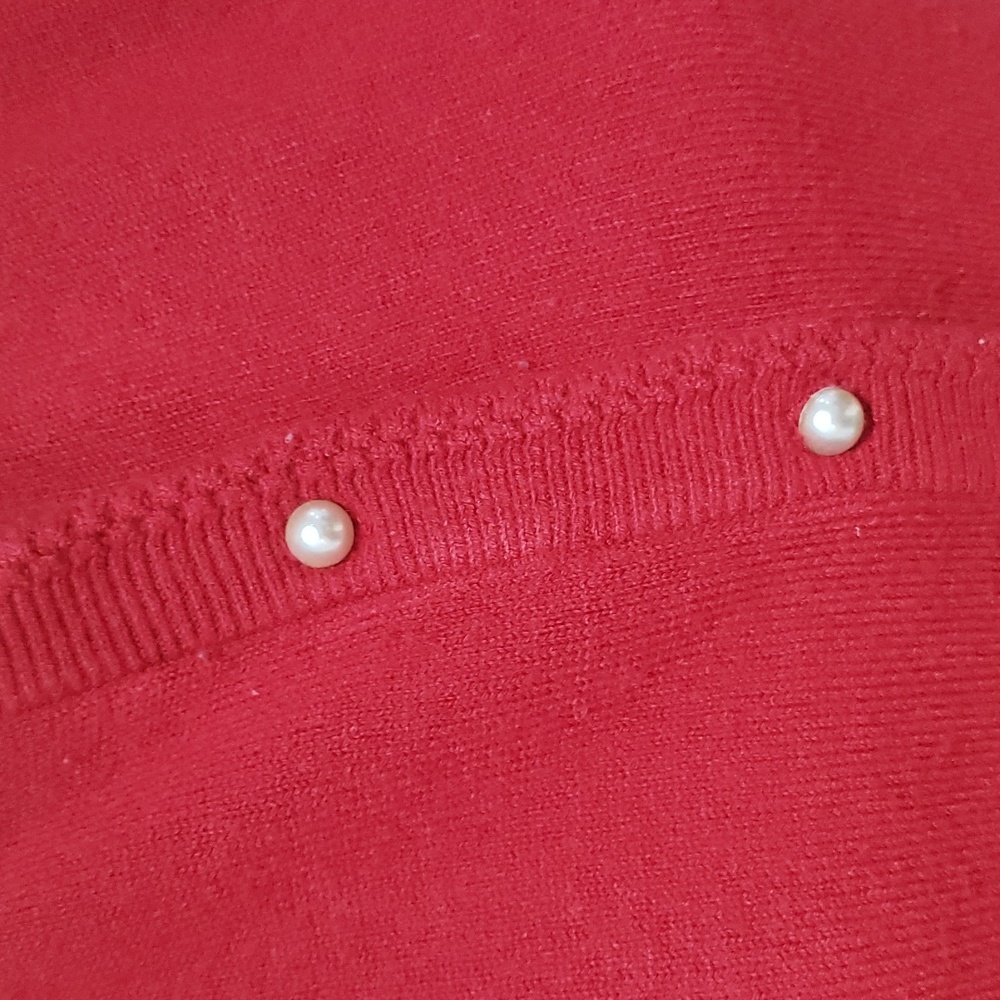 Designers Original Luxelon Super Soft Faux Pearl Button Cardigan Sz M - Picture 2 of 9